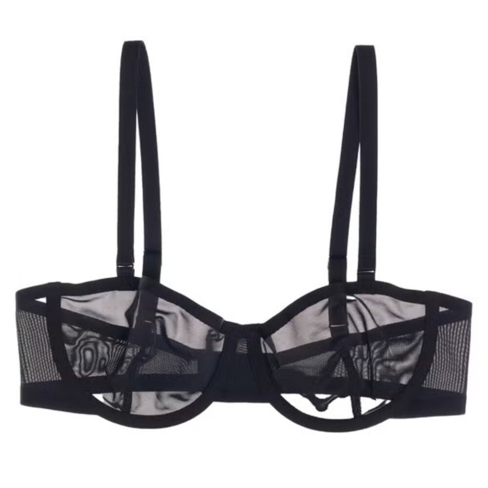 [NEW] CUUP the Balconette Mesh Bra (Black, 32A)